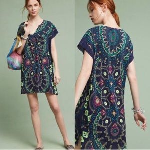 Anthropologie Maeve Medallion Silk Dress XL